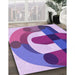 Patterned Dark Orchid Purple Rug in Family Room, pat886pur