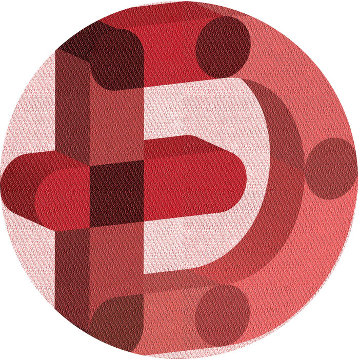 Square Patterned Red Rug, pat886rd