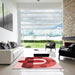 Square Patterned Red Rug in a Living Room, pat886rd