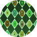 Square Patterned Dark Forest Green Rug, pat887grn