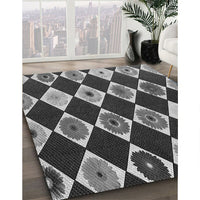 Patterned Charcoal Black Rug, pat887gry