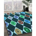 Machine Washable Transitional Deep-Sea Blue Rug in a Family Room, wshpat887lblu