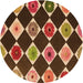 Square Patterned Peru Brown Rug, pat887org