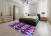 Patterned Purple Rug in a Bedroom, pat887pur