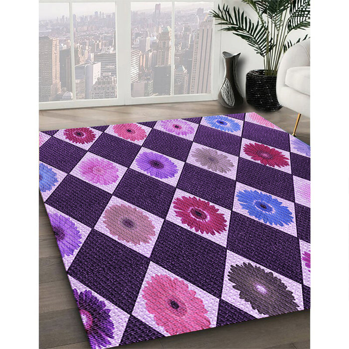 Machine Washable Transitional Purple Rug in a Family Room, wshpat887pur