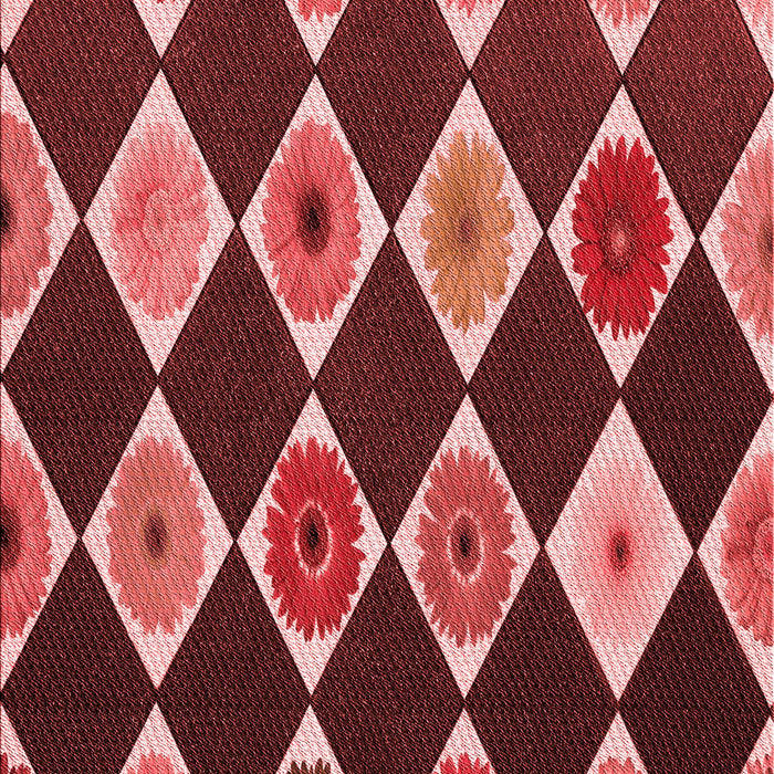 Patterned Cranberry Red Rug, pat887rd
