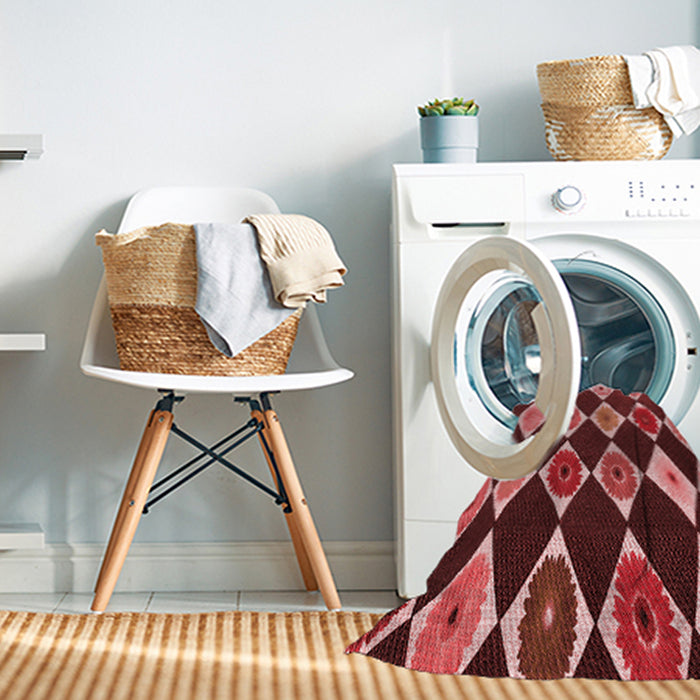 Machine Washable Transitional Cranberry Red Rug in a Washing Machine, wshpat887rd