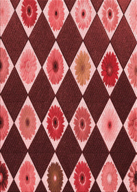 Machine Washable Transitional Cranberry Red Rug, wshpat887rd