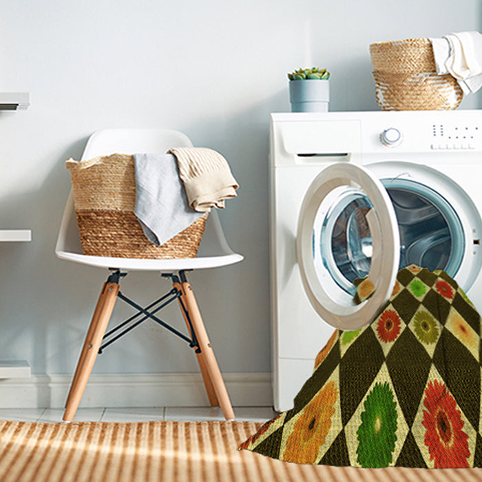 Machine Washable Transitional Night Red Rug in a Washing Machine, wshpat887yw