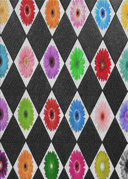 Patterned Dark Gray Novelty Rug, pat887