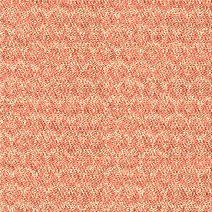 Round Patterned Bright Orange Rug, pat888org