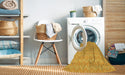 Machine Washable Transitional Bright Gold Yellow Rug in a Washing Machine, wshpat888yw