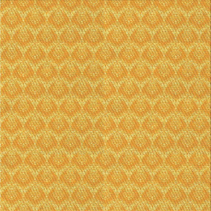 Round Patterned Bright Gold Yellow Rug, pat888yw