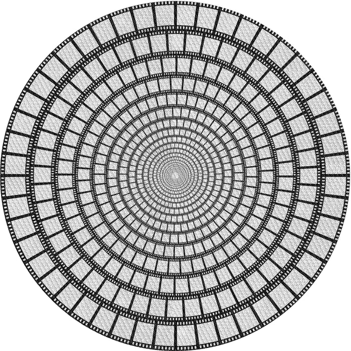 Sideview of Patterned Gray Novelty Rug, pat88