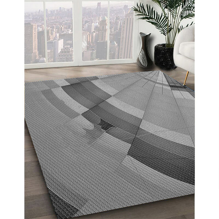 Machine Washable Transitional Ash Gray Rug in a Family Room, wshpat89gry