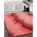 Machine Washable Transitional Ruby Red Rug in a Family Room, wshpat89rd