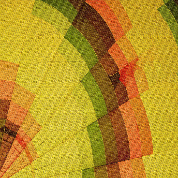 Round Patterned Deep Yellow Rug, pat89yw