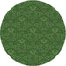 Square Machine Washable Transitional Dark Lime Green Rug in a Living Room, wshpat890grn