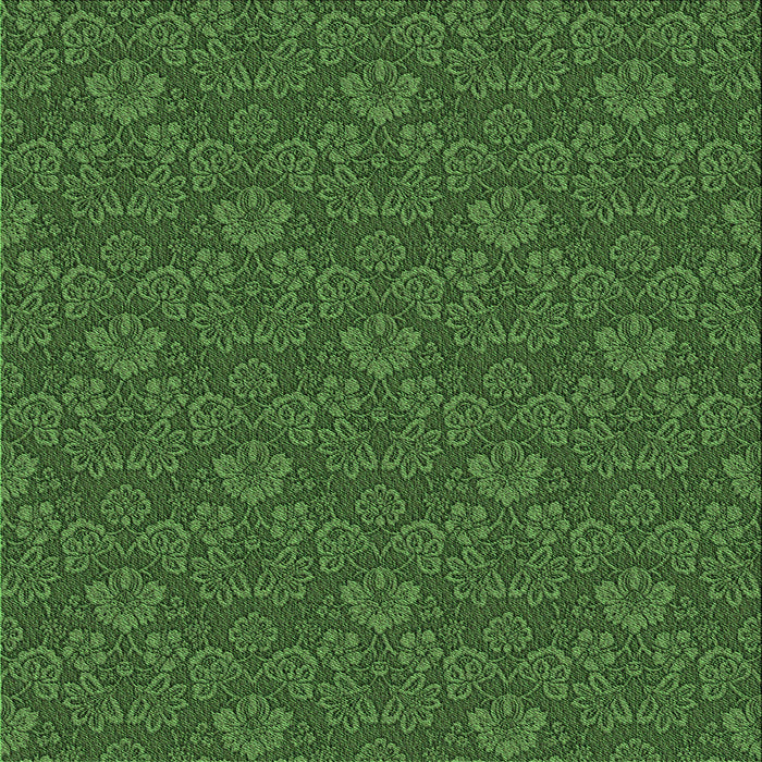 Round Patterned Dark Lime Green Rug, pat890grn