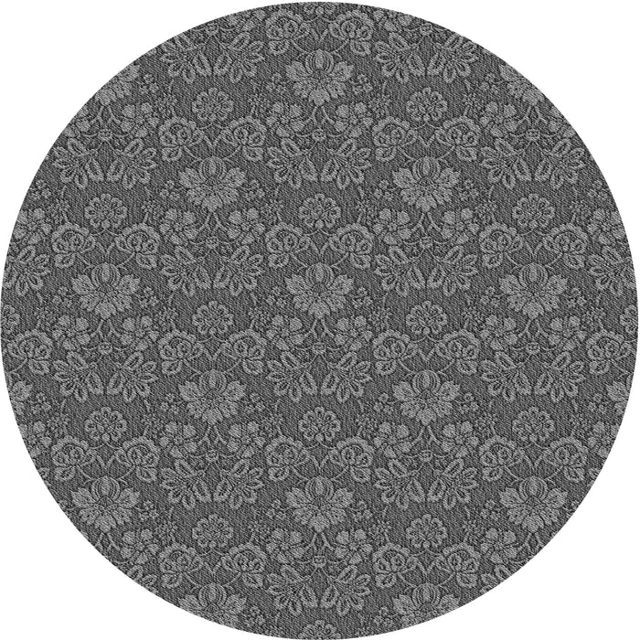 Square Patterned Gunmetal Gray Rug, pat890gry