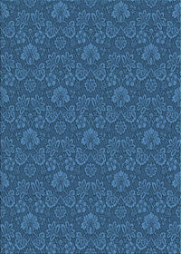 Machine Washable Transitional Blue Rug, wshpat890lblu