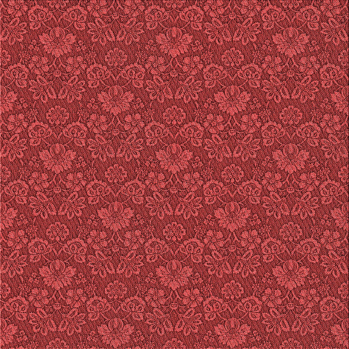 Round Patterned Red Rug, pat890rd