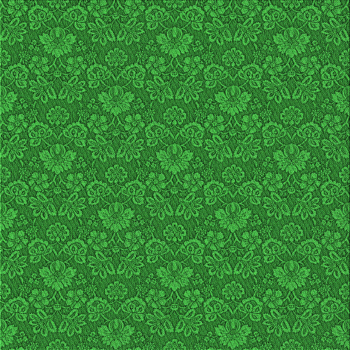 Round Patterned Green Rug, pat891grn