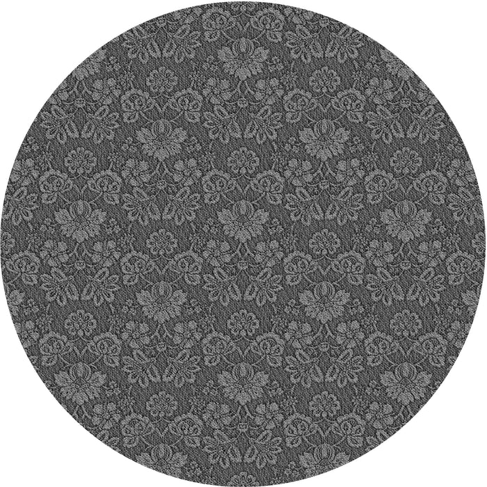 Square Machine Washable Transitional Dark Gray Black Rug in a Living Room, wshpat891gry