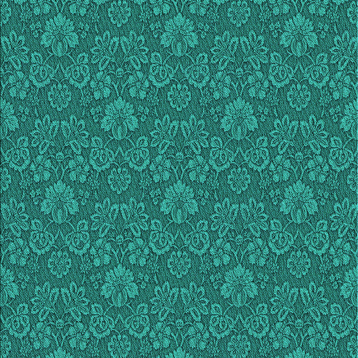 Patterned Dark Turquoise Green Rug, pat891lblu