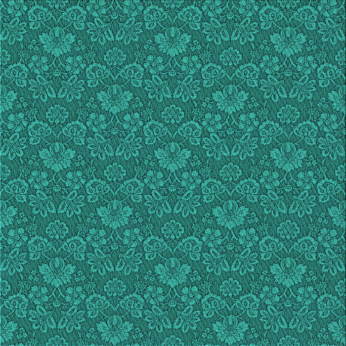 Round Patterned Dark Turquoise Green Rug, pat891lblu
