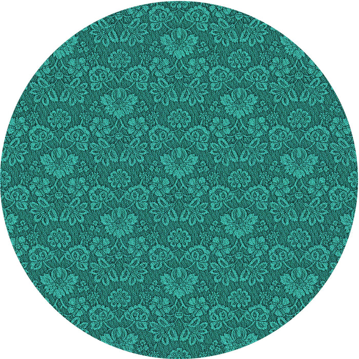 Square Machine Washable Transitional Dark Turquoise Green Rug in a Living Room, wshpat891lblu
