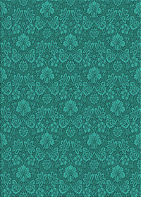 Machine Washable Transitional Dark Turquoise Green Rug, wshpat891lblu