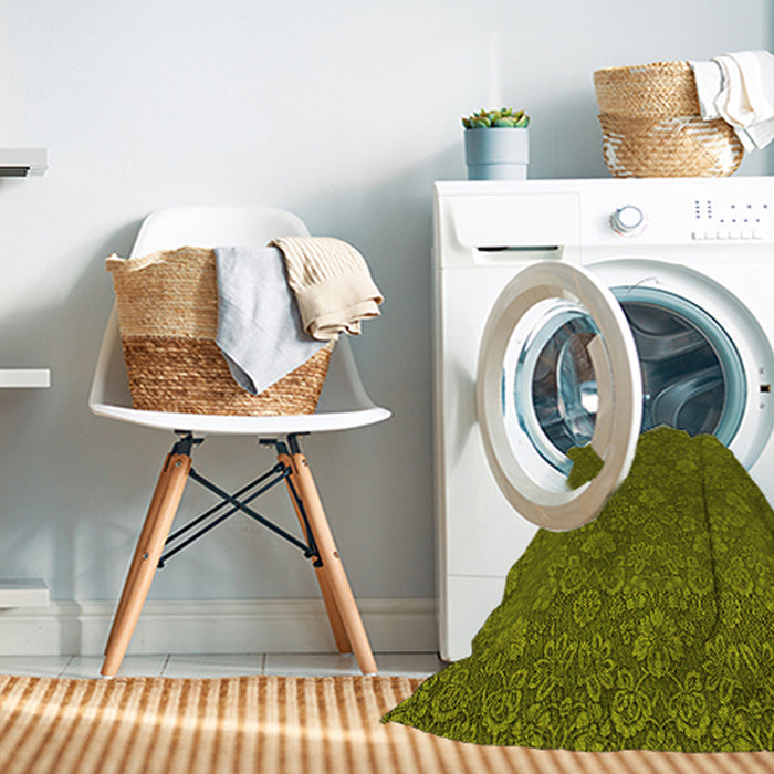 Machine Washable Transitional Pistachio Green Rug in a Washing Machine, wshpat891yw