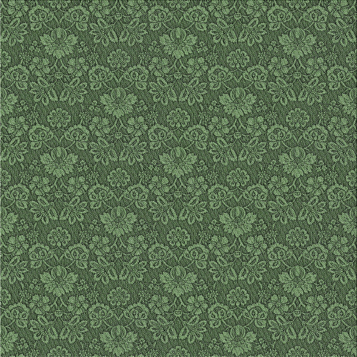 Square Patterned Dark Forest Green Novelty Rug, pat891