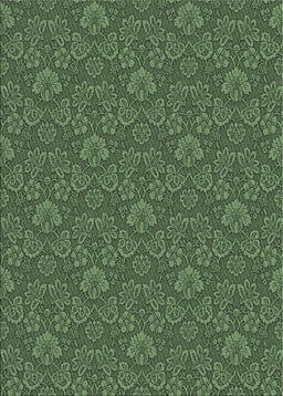 Patterned Dark Forest Green Novelty Rug, pat891