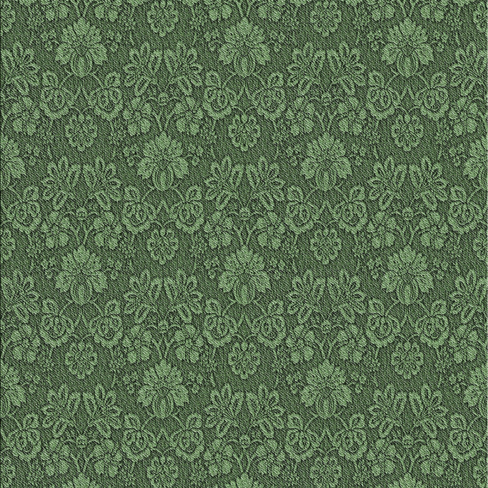Patterned Dark Forest Green Novelty Rug, pat891