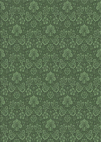 Machine Washable Transitional Dark Forest Green Rug, wshpat891