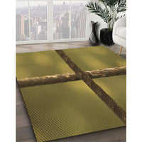 Patterned Dark Golden Brown Rug, pat892brn