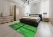 Patterned Green Rug in a Bedroom, pat892grn