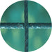 Square Patterned Medium Teal Green Rug, pat892lblu