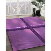 Patterned Dark Magenta Purple Rug, pat892pur