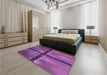 Patterned Dark Magenta Purple Rug in a Bedroom, pat892pur