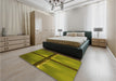 Patterned Dark Bronze Brown Rug in a Bedroom, pat892yw