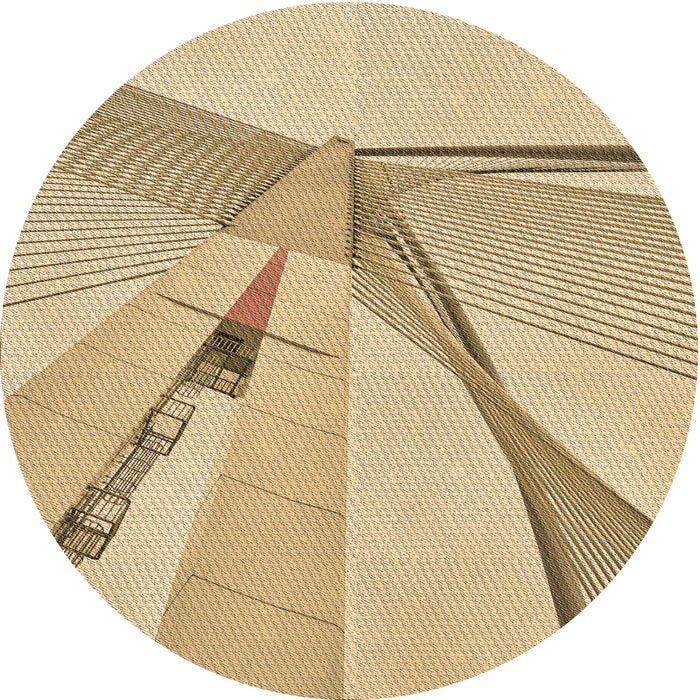 Square Patterned Bronze Brown Rug, pat893brn