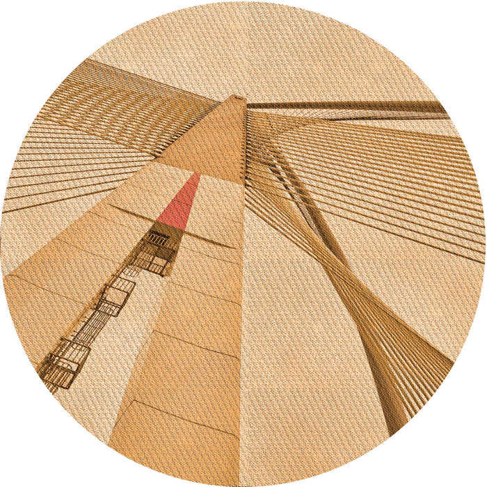 Square Patterned Orange Rug, pat893org