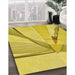 Machine Washable Transitional Yellow Rug in a Family Room, wshpat893yw