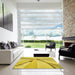 Square Patterned Yellow Rug in a Living Room, pat893yw