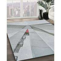 Patterned Platinum Gray Novelty Rug, pat893