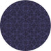 Square Machine Washable Transitional Deep Periwinkle Purple Rug in a Living Room, wshpat894blu