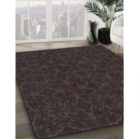 Patterned Black Brown Rug, pat894lblu
